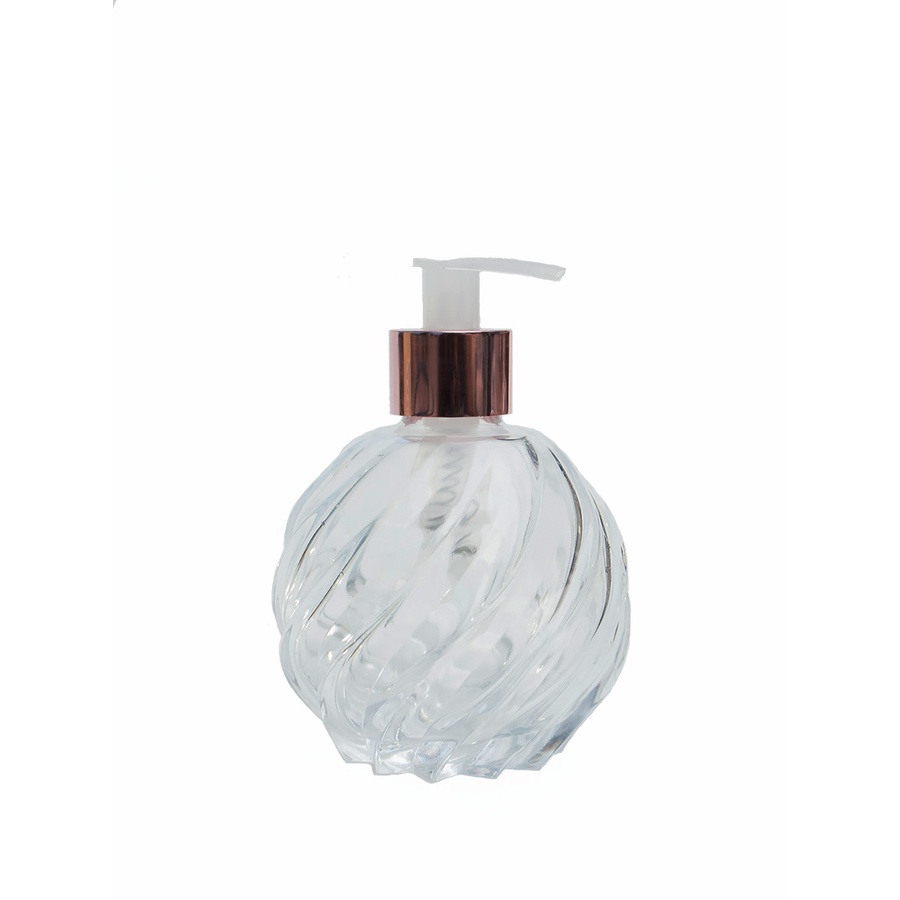 Kit 04 Vidros Porta Saboneteira Espiral Bola 110 Ml Com Válvula Luxo Para Sabonete