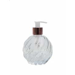 Kit 04 Vidros Porta Saboneteira Espiral Bola 110 Ml Com Válvula Luxo Para Sabonete