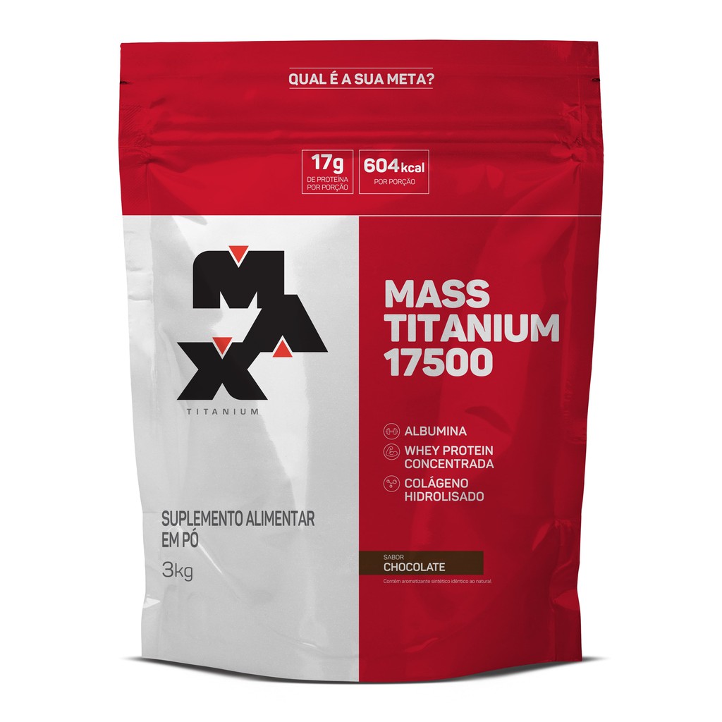 Mass Titanium 17500 3kg Max Titanium - Suplemento para Ganho de Massa Muscular