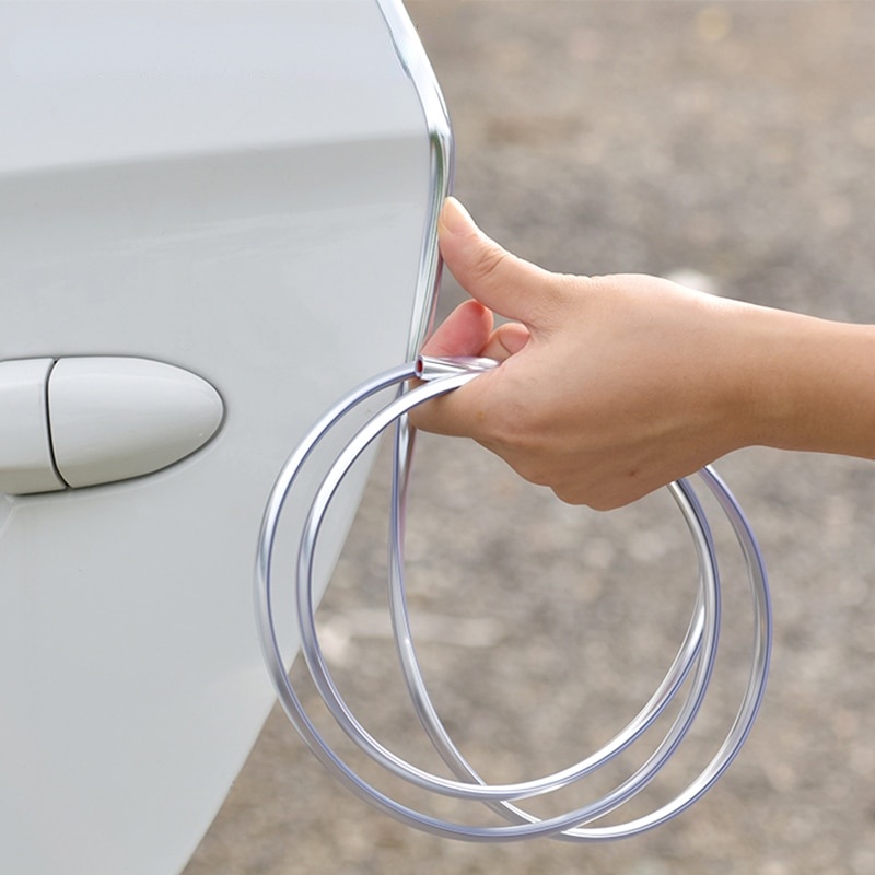 Borda Da Porta Do Carro De Fibra De Carbono 5 M Tiras De Proteção Isolamento De Ruído Sealante Tira Selo De Borracha Som Liga De metal Moldagem Guarnição Protetor De