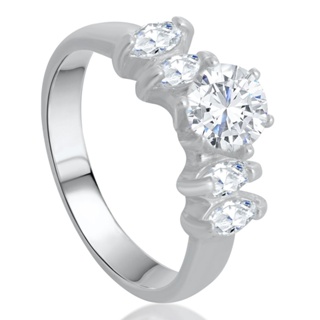 Anel Solitario Brilhante Zircônia Redonda e Navetes Em Prata 925 Joia De Qualidade Elegante Confortavel Estilo Único Acessório Elegante Design Exclusivo Deslumbrante Moderno Delicado Versátil Durável Garantia de qualidade em Oferta na Shopee