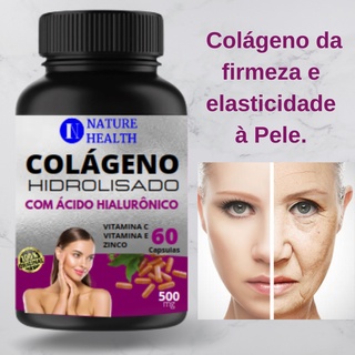COLÁGENO HIDROLISADO COM ÁCIDO HIALURÔNICO - Com Vitamina C, Vitamina E e Zinco
