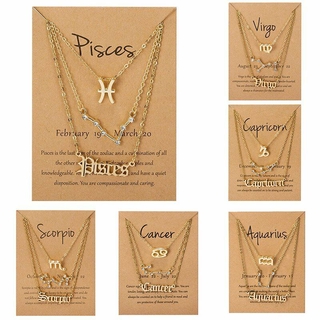 Atacado 3 Pçs/Set Trendy Brilhante Sinal De Estrela De Cristal Do Zodíaco 12 Constelação Pendent Colares Mulheres Jóias