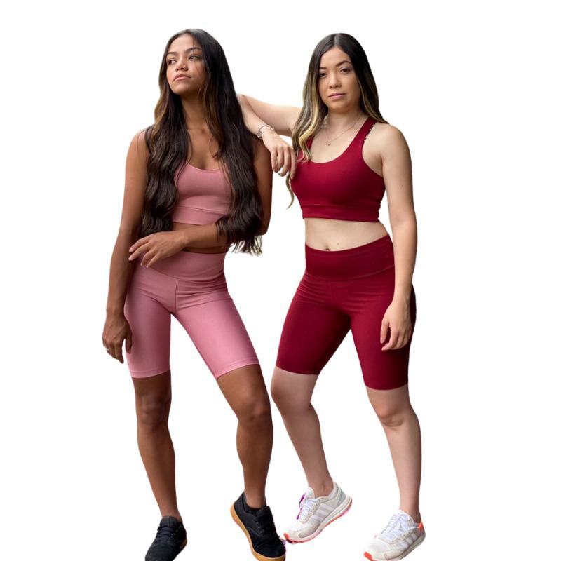 Kit 2 Shorts Suplex Fitness Feminina Ciclista Atacado Meia Coxa