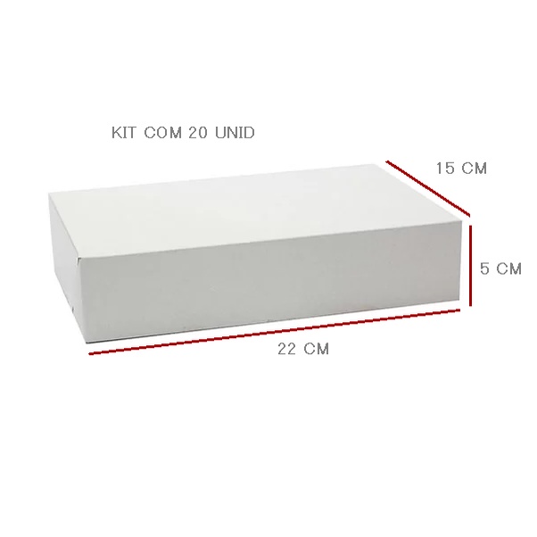 CAIXA PRESENTE BRANCA 22X15X5 CM C/ 20 UNIDADES em Oferta na Shopee