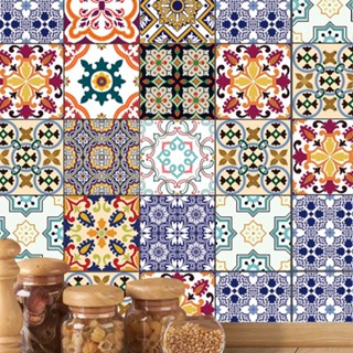 Papel De Parede Para Cozinha Azulejos Arabescos Coloridos 3,5 mts em Oferta na Shopee