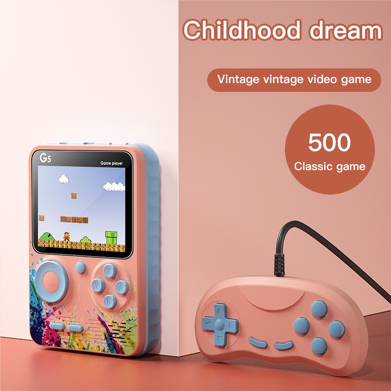 ✨ Em Estoque console De Jogos Portátil 500 1 G5 Cor Tela retro Brinquedo Colorido Nostálgico game G5