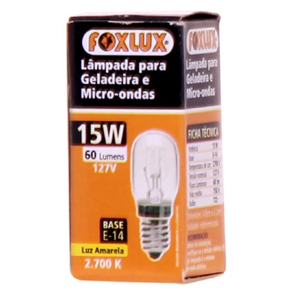 Lâmpada 15w 110v Bocal E14 Padrão Tu25 Amarela Abajour