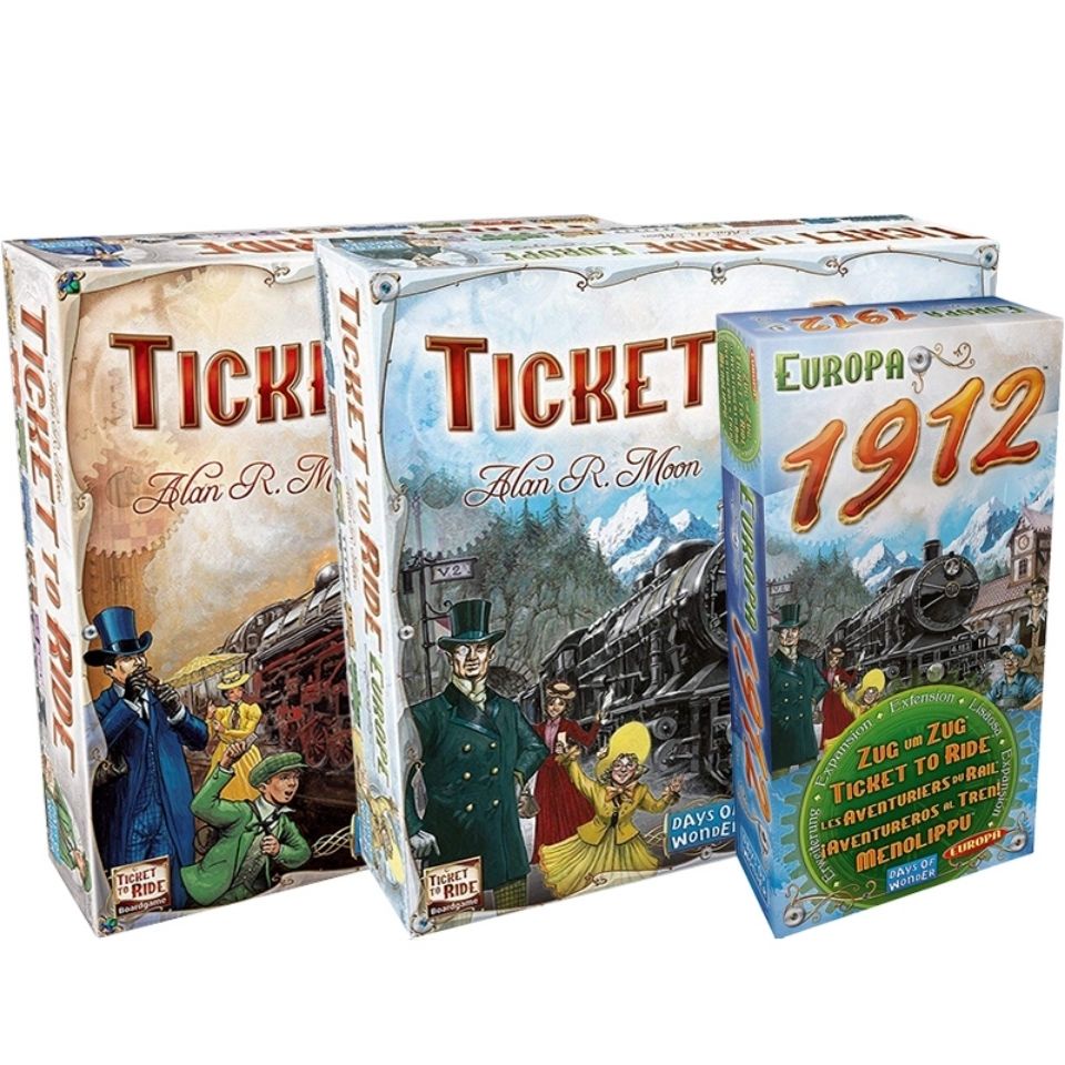 Board Game Ticket to Ride:Ticket to ride Europe 1912 Versão americana Versão europeia， Cartas de jogo de festa