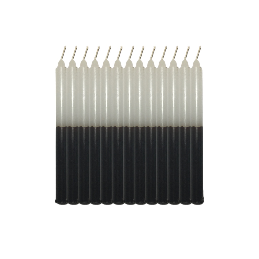 Velas Palito 1 kg Bicolor Branca e Preta 30 unidades 18,5 cm em Oferta na Shopee