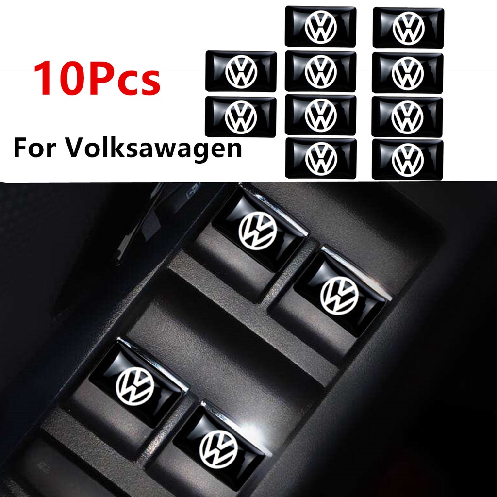 10 Pcs Volkswagen Volante 3d Adesivos Porta E Interruptor Da Janela Emblema Acessórios Do Carro Para Volkswagen Passat Tiguan Polo