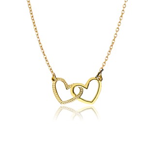 colar corrente folheado a ouro pingente 2 coração muito amor família muito lindo corrente