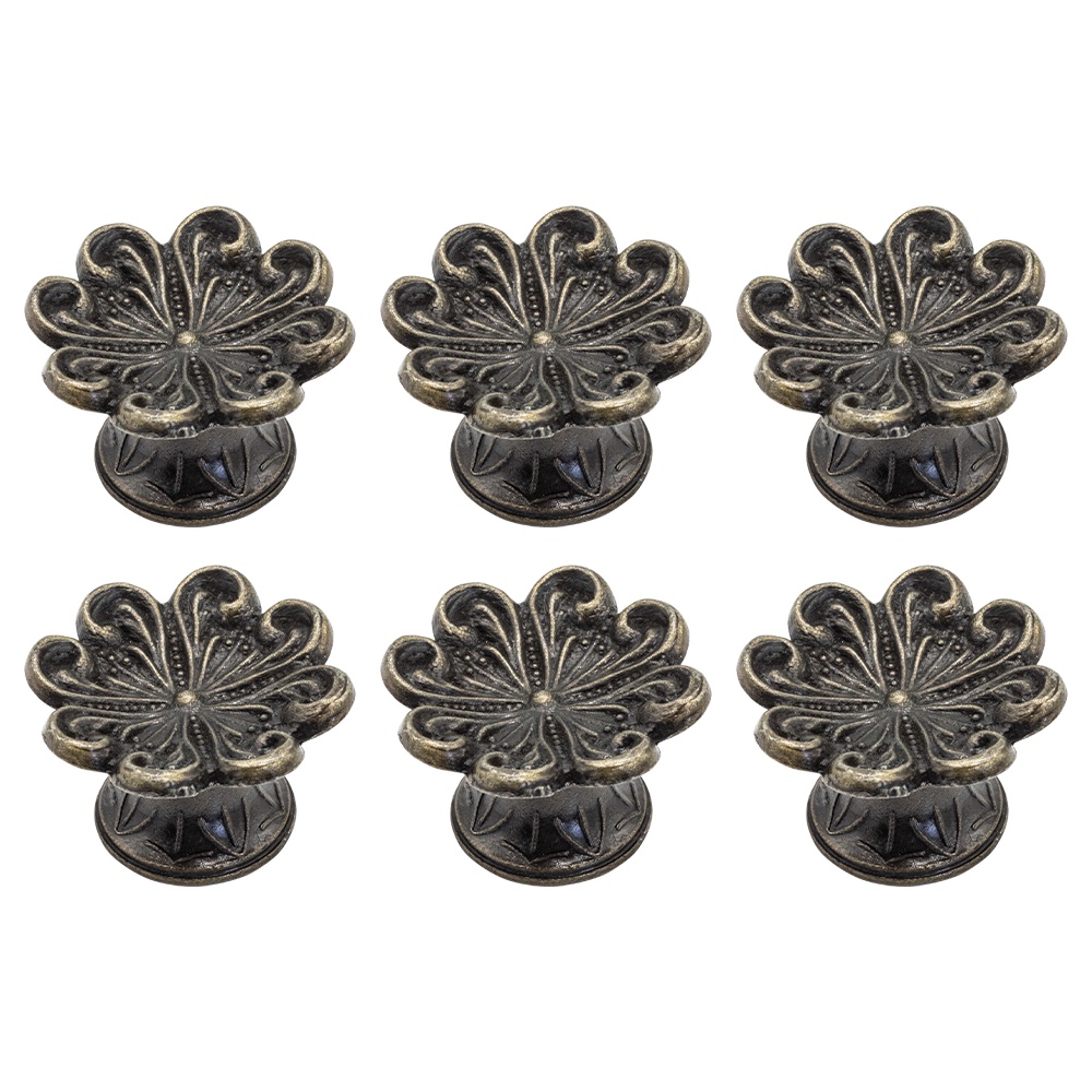 6 Puxador De Cômoda Flor Capri Gaveta De Moveis Coloniais em Oferta na Shopee