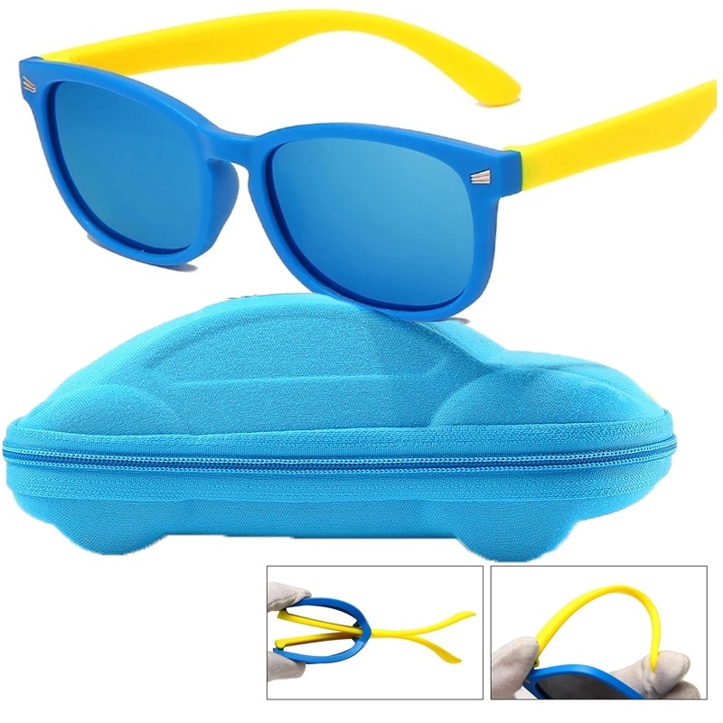 Óculos de sol infantil de silicone flexível polarizado UV400