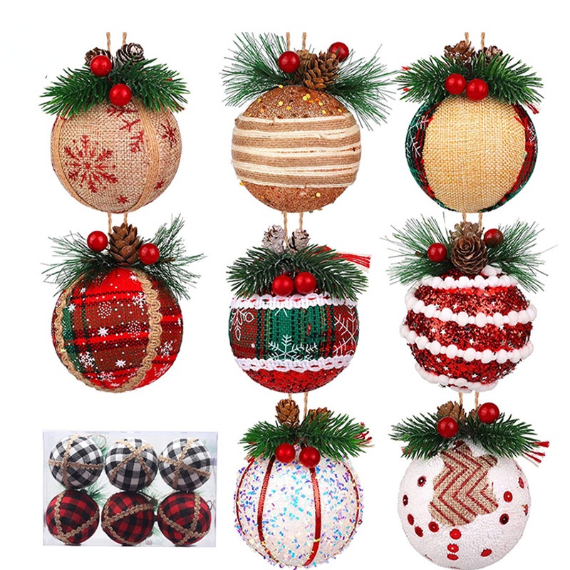 Pano De Decoração De Natal Bola De Saco Preto E Branco Xadrez Vermelho  6cm8cm Árvore Espuma | Shopee Brasil