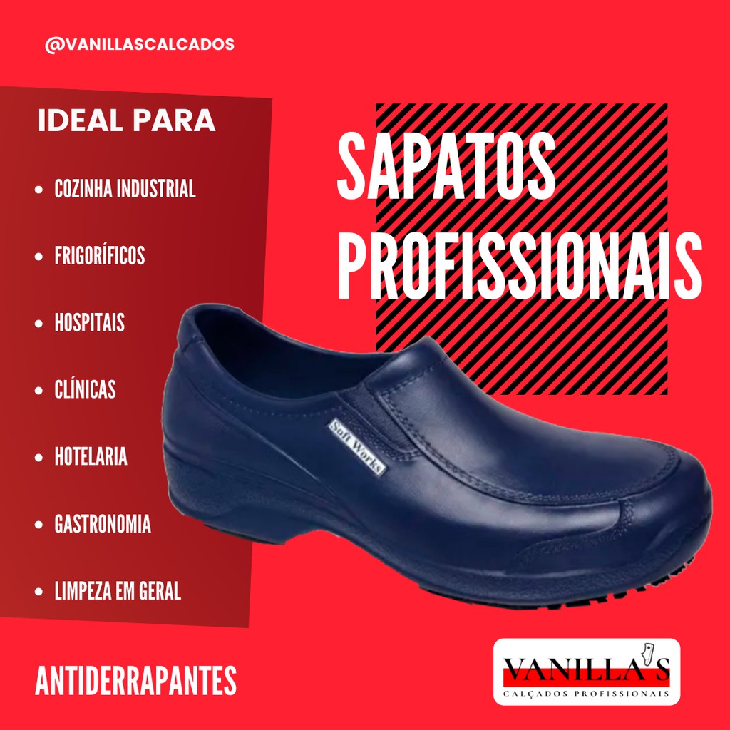 tenis soft works bb80 sapato cozinha hospital enfermagem