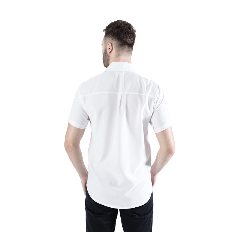 Camisa Masculina Curta Social Para Uniforme Garçom Bartender Vigilante |  Shopee Brasil