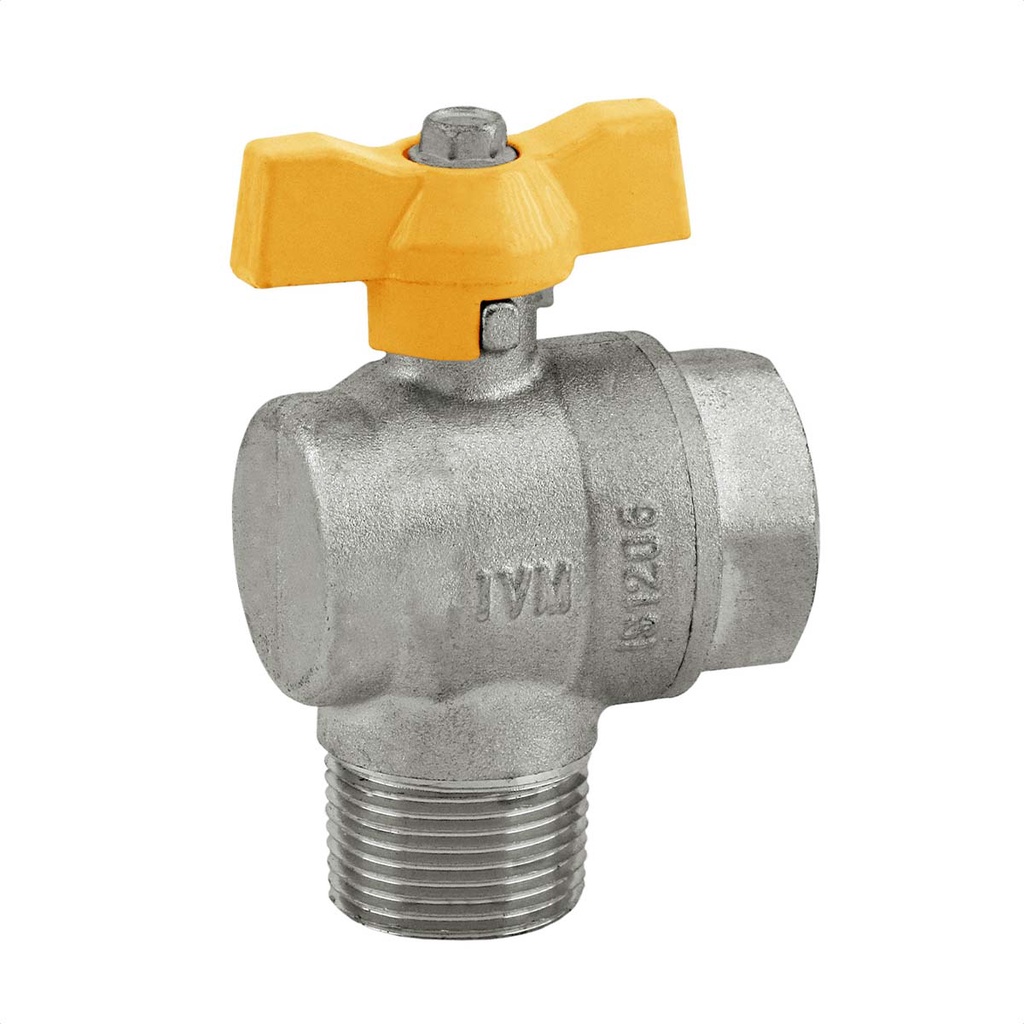 Registro Para Gás Esfera Angular 1 x 1 M x F IVM Italy Borboleta Válvula Esfera Passagem Total