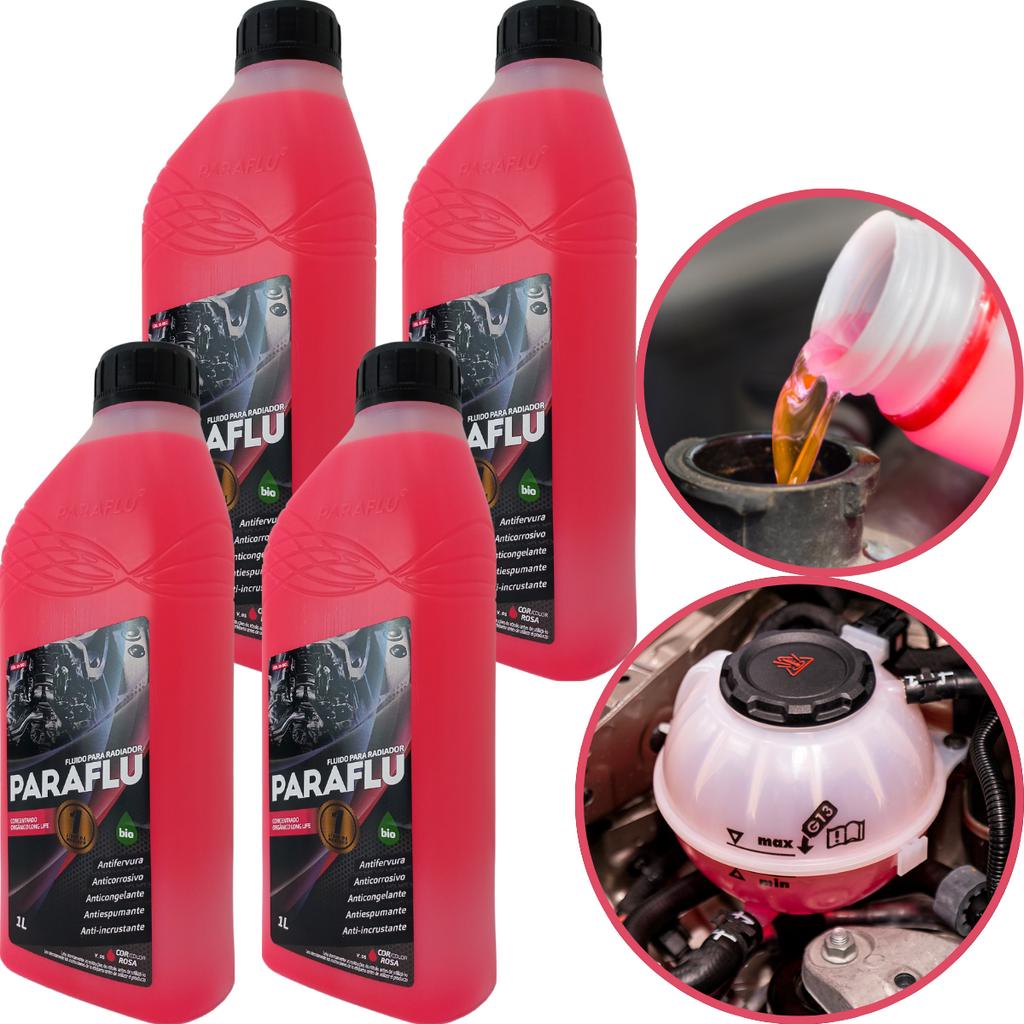 4 Aditivos Anti Fervura Concentrado Organico Paraflu Rosa 4L - Spare Parts and Accessories for Vehicles