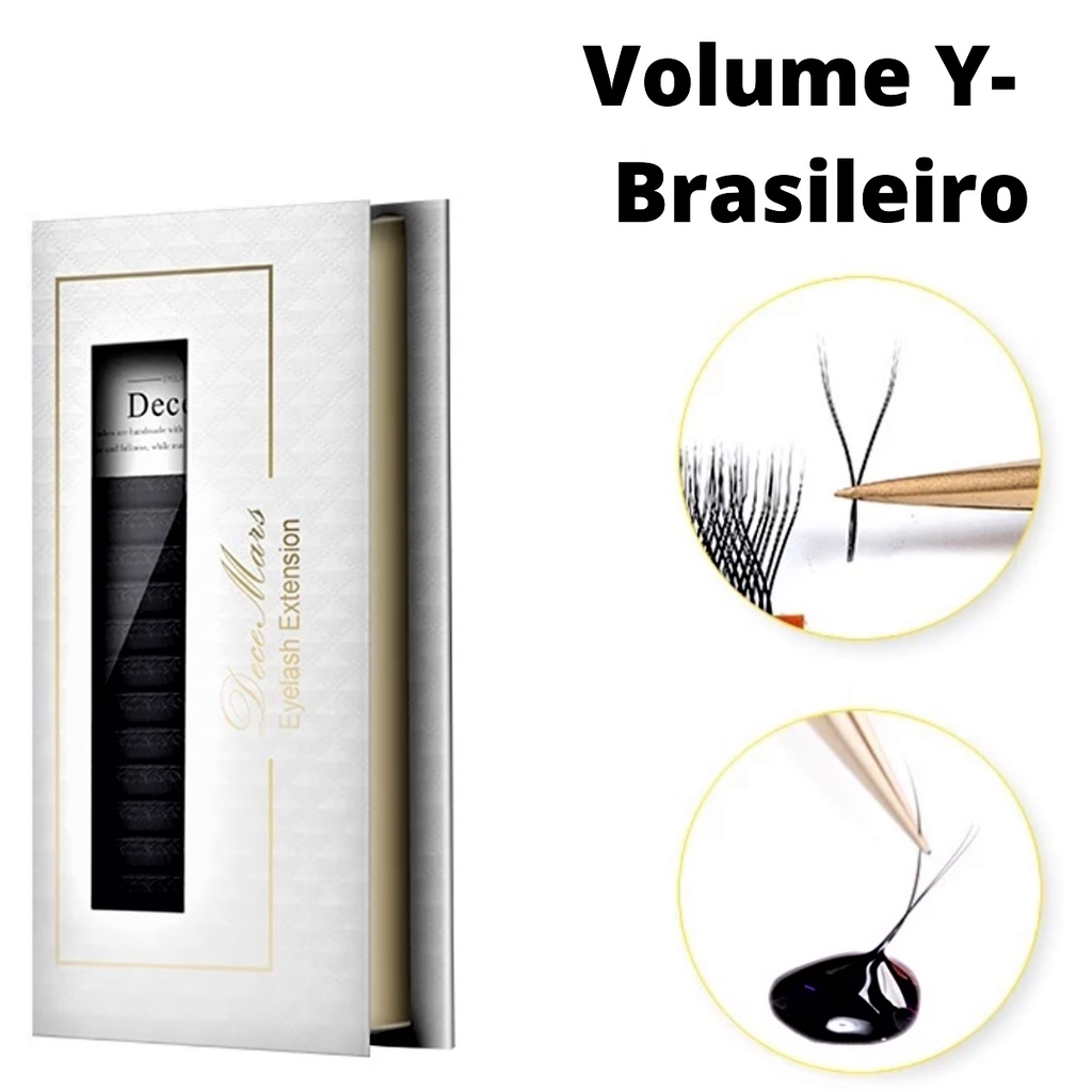 Cílios Decemars Y Volume Brasileiro Tamanhos Mix e Individuais YY Extensão De Cilios