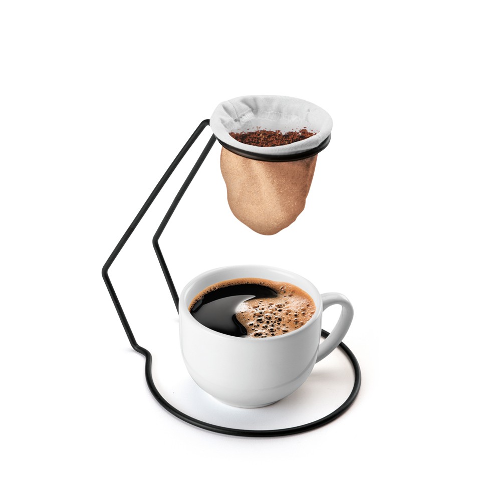 Coador De Café Mini Individual Com Suporte Black Preto Arthi - Home & Living
