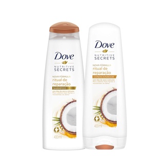 Kit Shampoo 400ml + Condicionador Dove Nutritive Secrets Ritual de Reparação 400ml