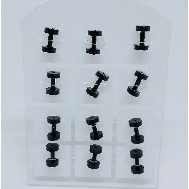 alargador preto plastico acrílico 2mm piercing brinco expansor kit 12 unidades cartela unissex