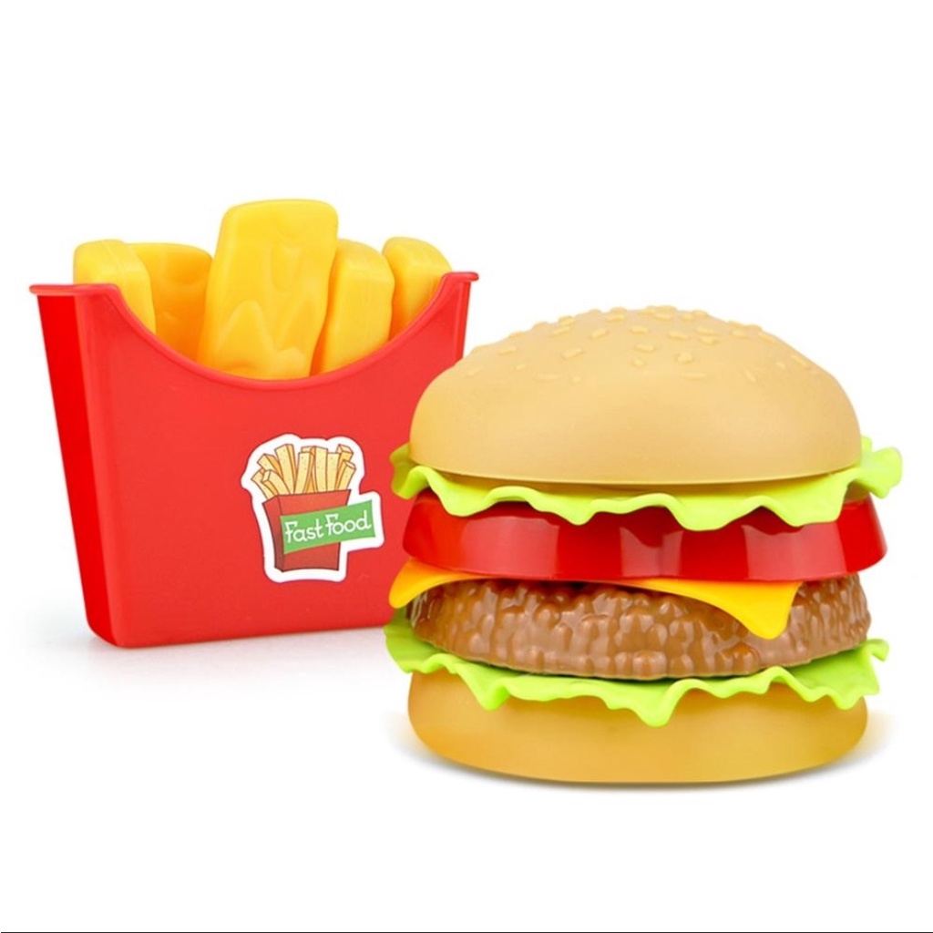 Brinquedo Comidinha Fast Food Infantil hamburguer e batata frita de ...