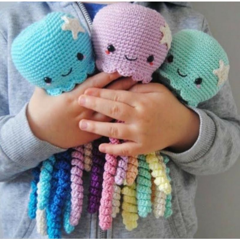 polvo amigurumi/brinquedo recém nascido/ polvo para recém nascido