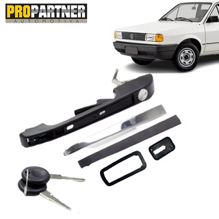 Maçaneta Externa VW GOL VOYAGE PARATI G1 QUADRADO 1987 ATÉ 1994 Preta com Friso Preto e Cromado