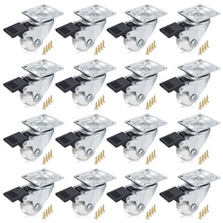 Kit 16 Rodízios Giratórios Para Móveis Rodinhas Silicone 35mm - Com Trava em Oferta na Shopee
