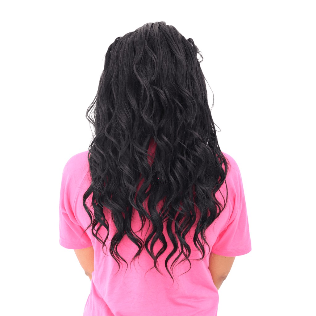 Compre LISI CABELO Pendurado Orelha Tingido Cabelo Bonito Extensão de cabelo  para cabelo longo fêmea uma cor de cartão invisível extensão de cabelo liso  sem emenda peça multicolor