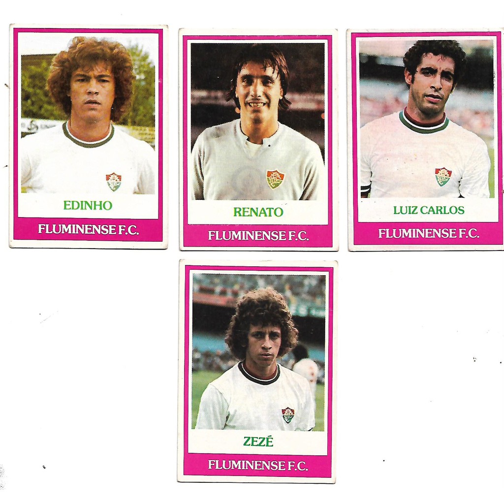 Lote de 4 Futebol Cards Ping Pong Fluminense F.C nº 123, 131,132, 135