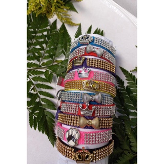 Coleira com Strass para GATOS e CACHORROS (porte pequeno) UNIDADE , Ajustável 001
