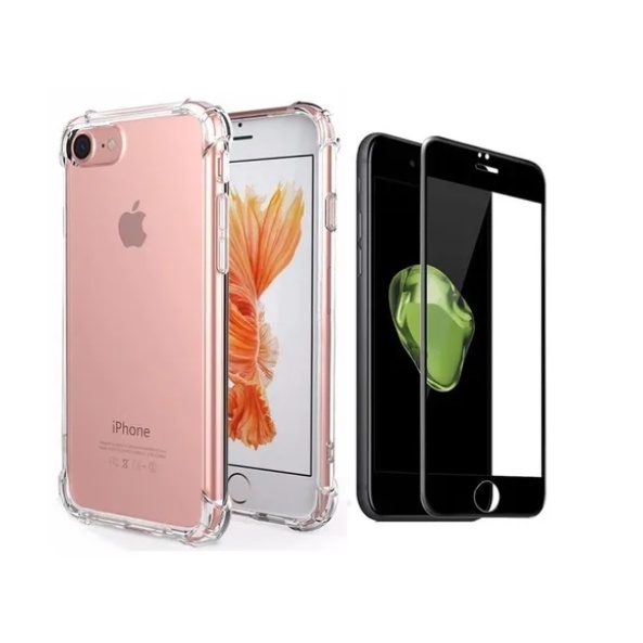IPhone 6/6s Kit Capa Anti-Impacto + Película Vidro 9D - Preto