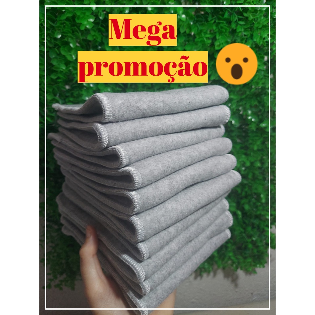 kit 5 pcs absorventes reutilizaveis para fralda ecológica cinza reutilizavel ecologica