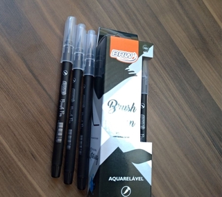 Caneta Brush Pen Preta Aquarelavel Brw Bp1201 Papelaria/ Material ...