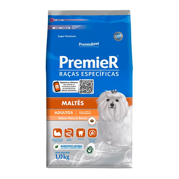 Ração Premier Raças Específicas Maltes para Cães Adultos - 1Kg
