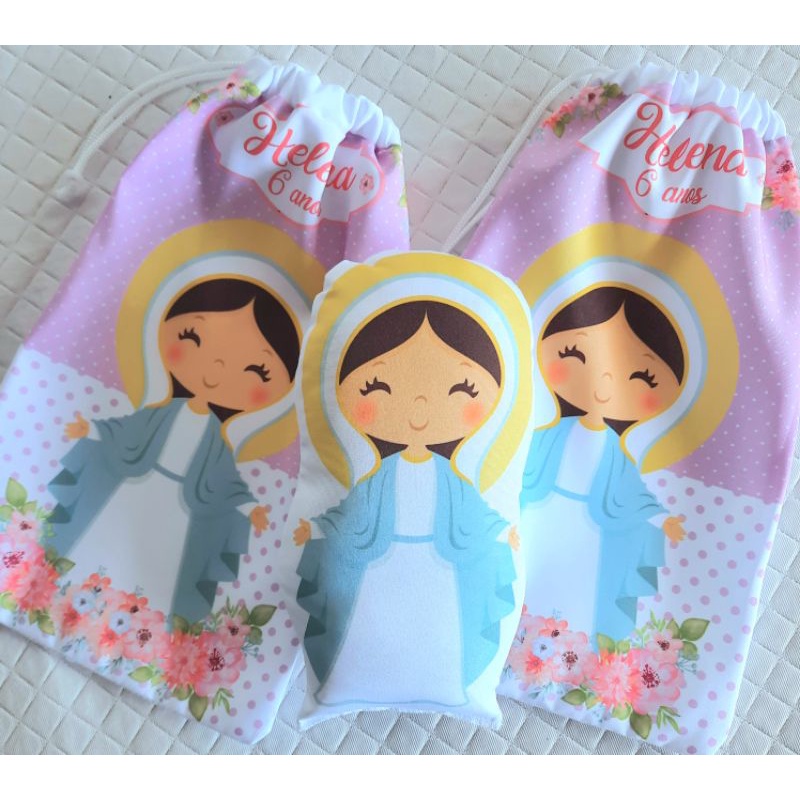 kits ( P ) batizado nossa senhora personalizadas para lembrancinha de aniversário primeira comunhão