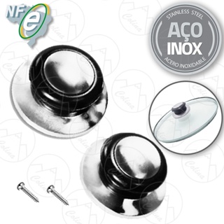 Kit 2 Pegadores Universal Tampa de Panela em Aço Inox Par Pegador de Tampa Puxador em Oferta na Shopee