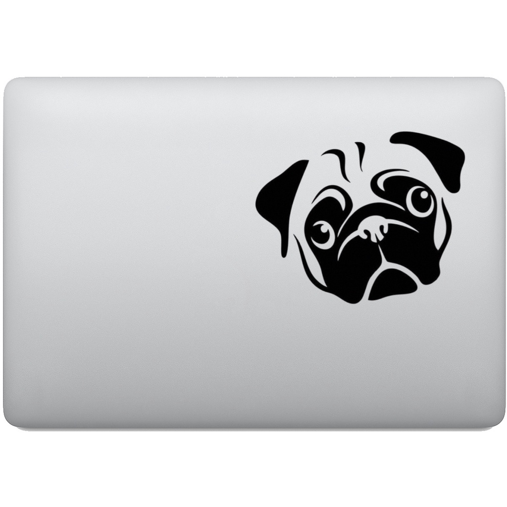 Adesivo de Notebook Cachorro Raça Pug Rosto