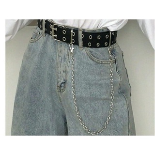 cinto feminino e masculino rock ,punk rock e casual ilhós duplo com corrente