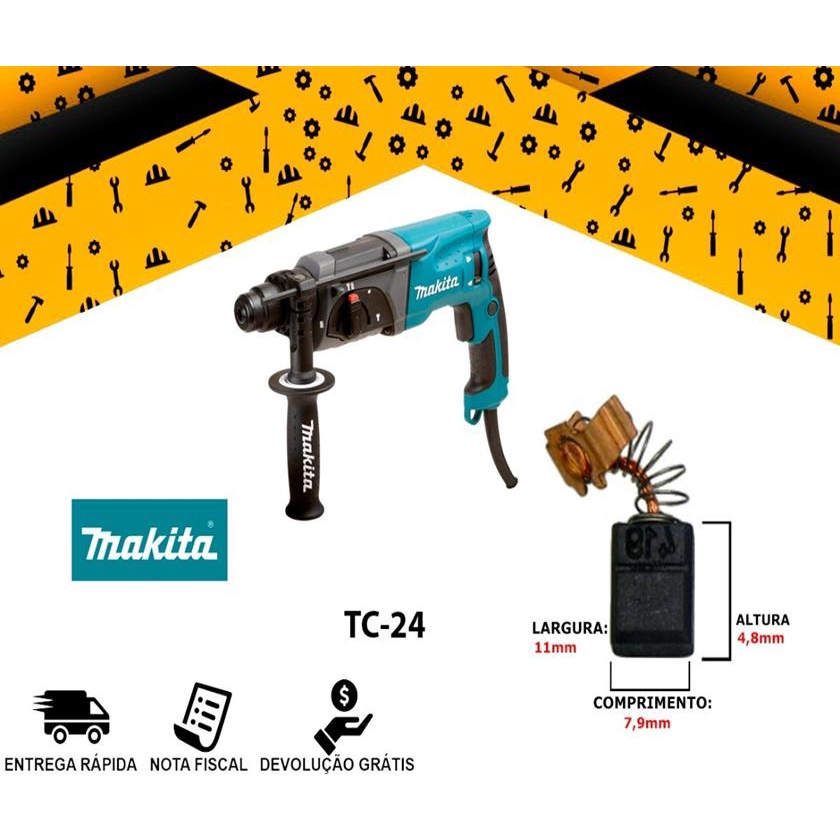 Escova Carvão Furadeira / Martelete Makita 1201k-1 Tc24 2pcs · foto 2