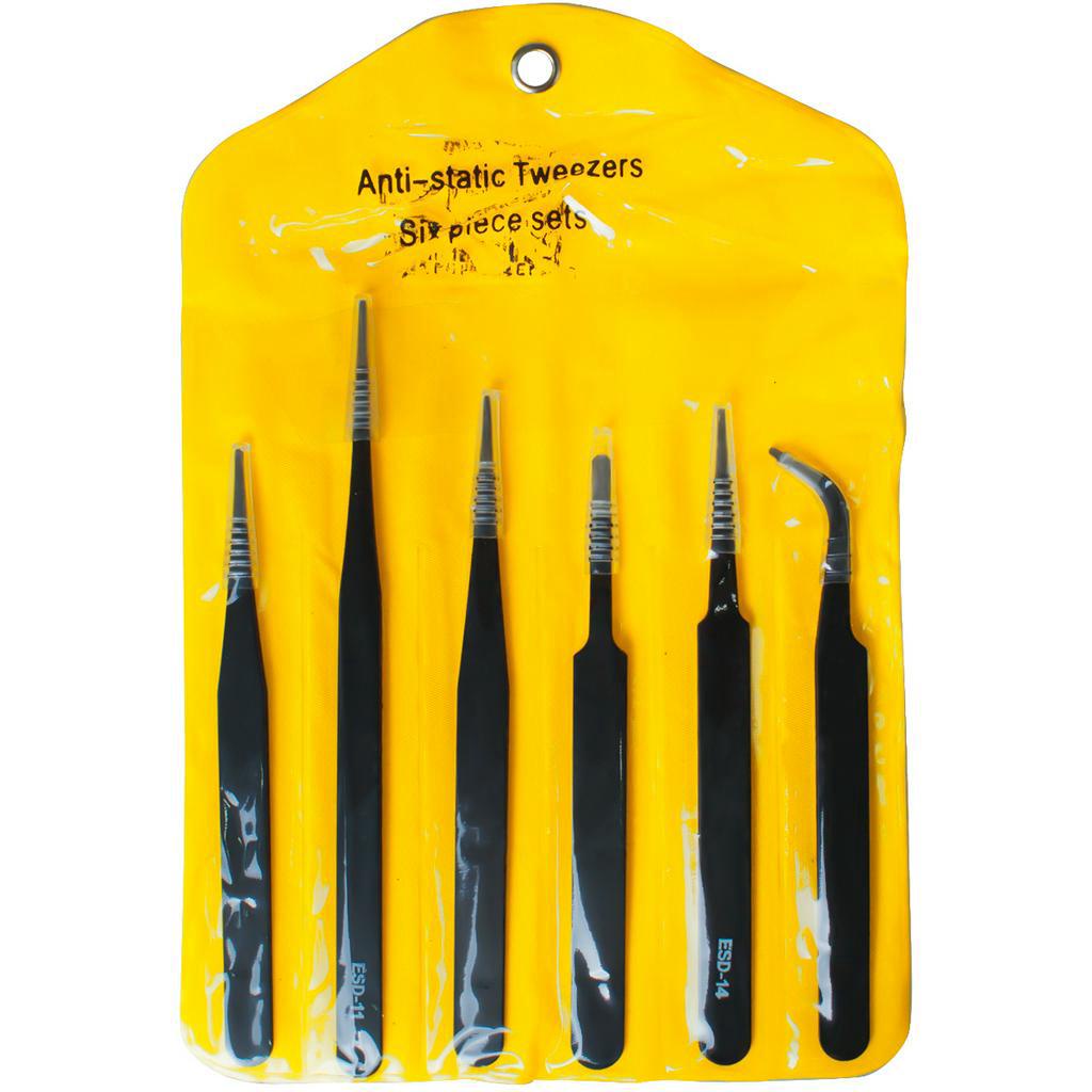Kit Conjunto Pinças Antiestáticas Eletro Eletronica Artesanato Joalheria