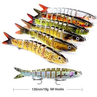 Isca Biônica 13.28cm 12 Cores Multi-Section 19g De Plástico Resistente