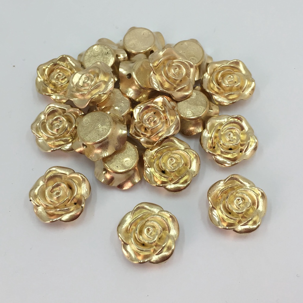 Flor Dourada com Furo Passante de 1,8cm 10 unidades | Shopee Brasil