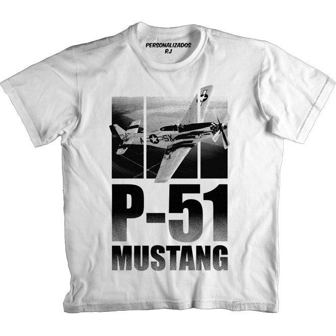 Camiseta Aviação - AVIÃO P51 MUSTANG - SEGUNDA GUERRA MUNDIAL