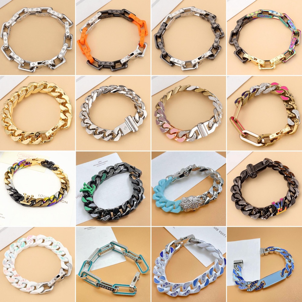 pulseira masculina e feminina LV Louis Vuitton acessórios de moda para rap joias S0003