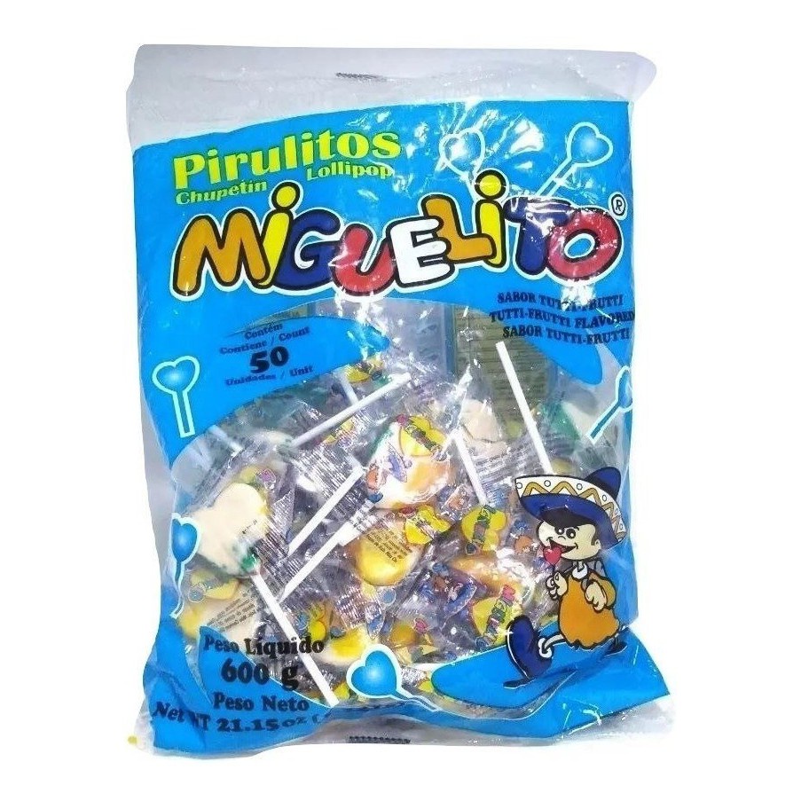 Pirulito Coração Tutti-fruti C/50un 600gr - Miguelito em Oferta na Shopee