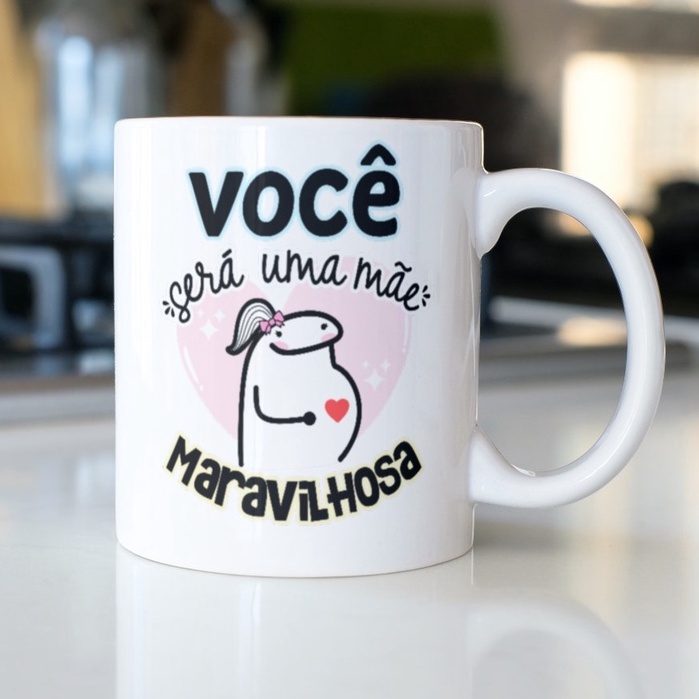 Caneca Porcelana Para GRÁVIDA - Você será uma Mãe Maravilhosa - [Letter] Gestante Dia das Mães chá de bebê - ZLPRINT